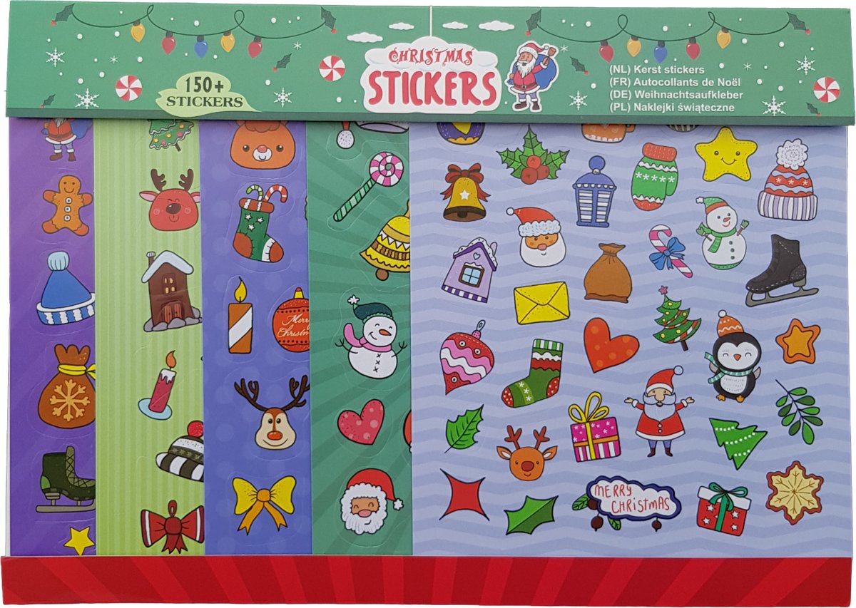 Kerst Stickers +/- 150 stuks